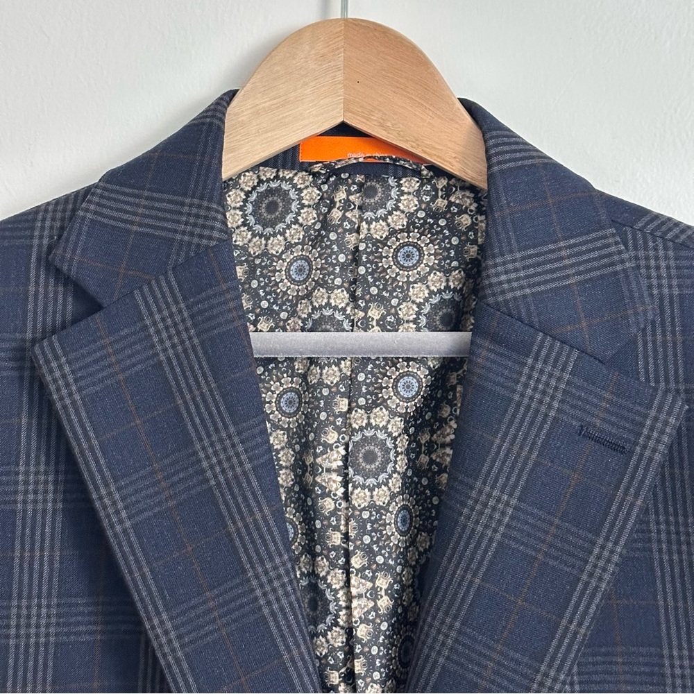 TALLIA Plaid Blazer - Blue